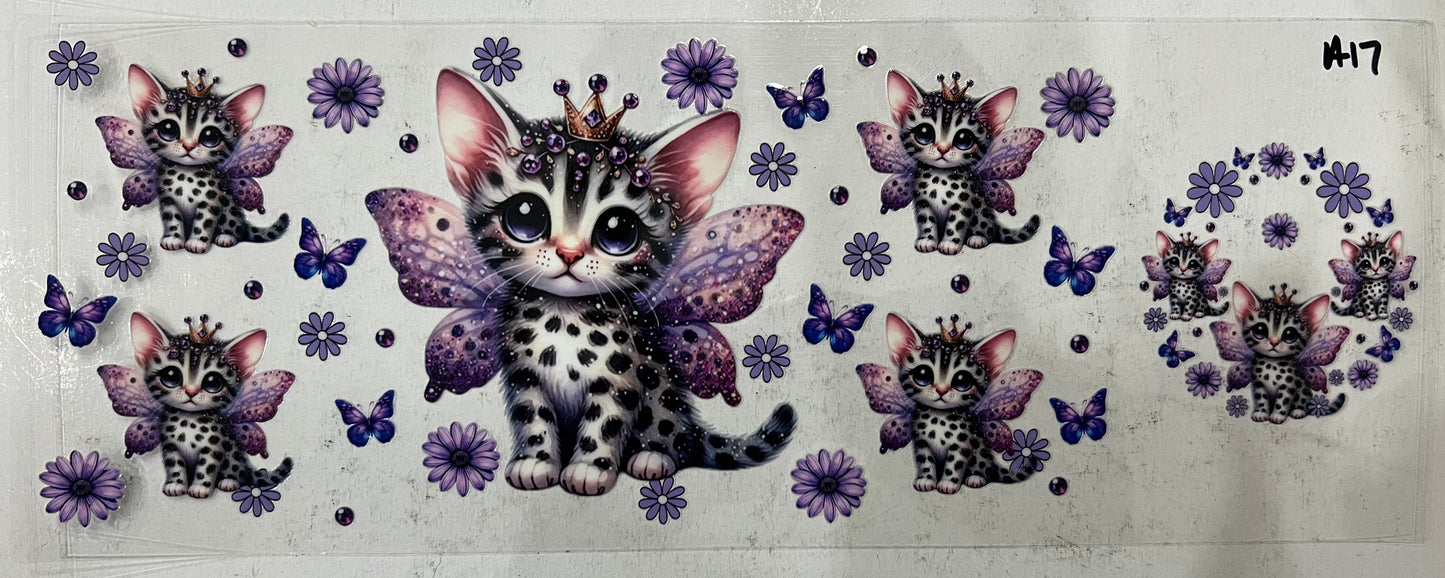 A17 Baby leopard kitten with crown and wings with lid