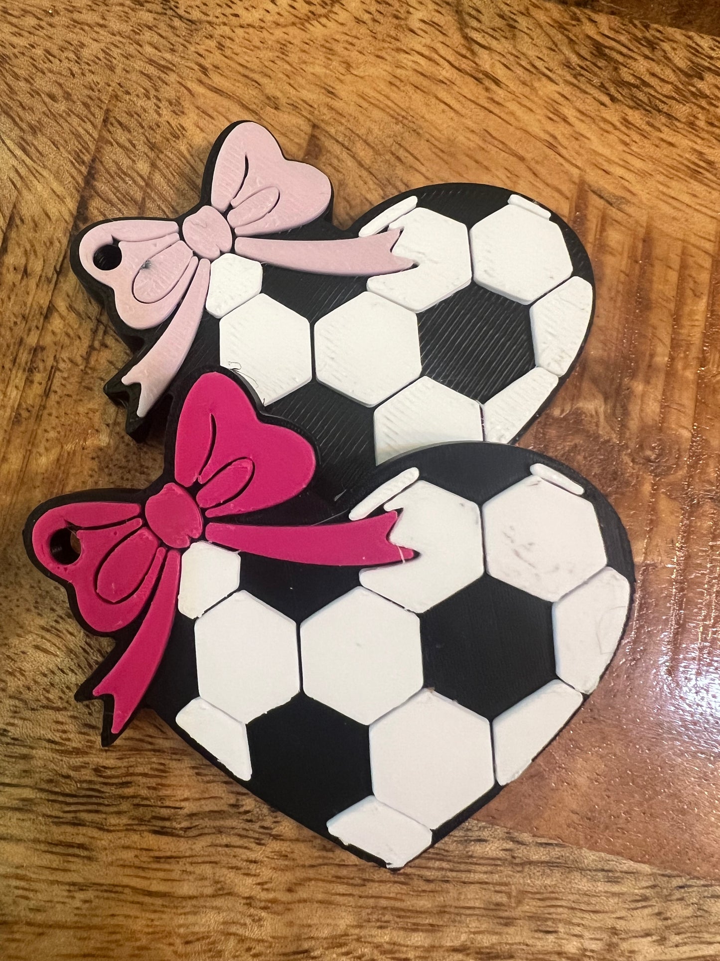 Soccer with bow Soda Can Pop Top Opener/keychain