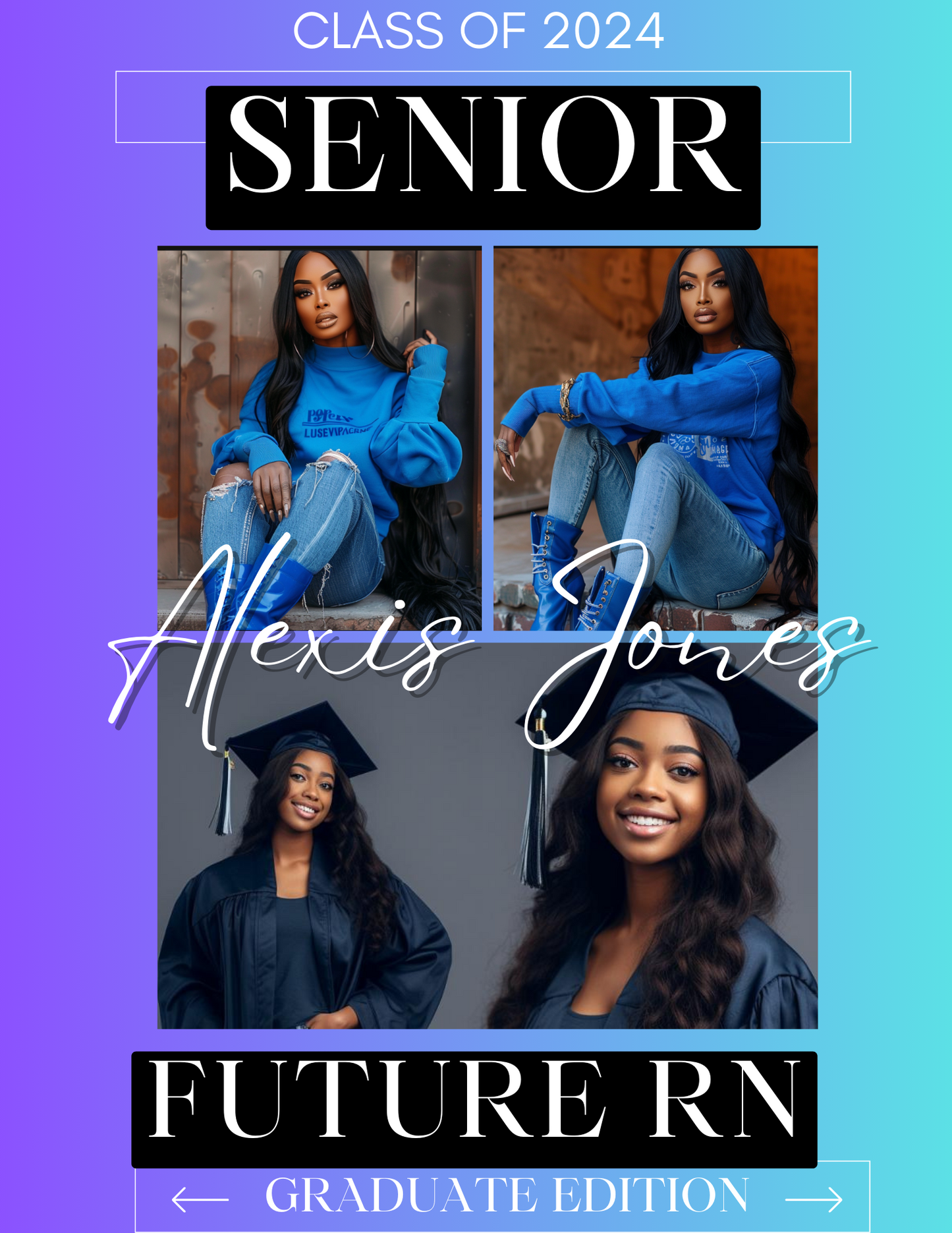 Graduation Magazine Cover Editable Digital Designs