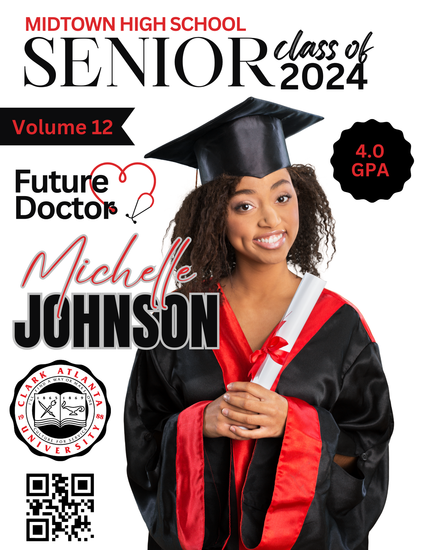 Graduation Magazine Cover Editable Digital Designs