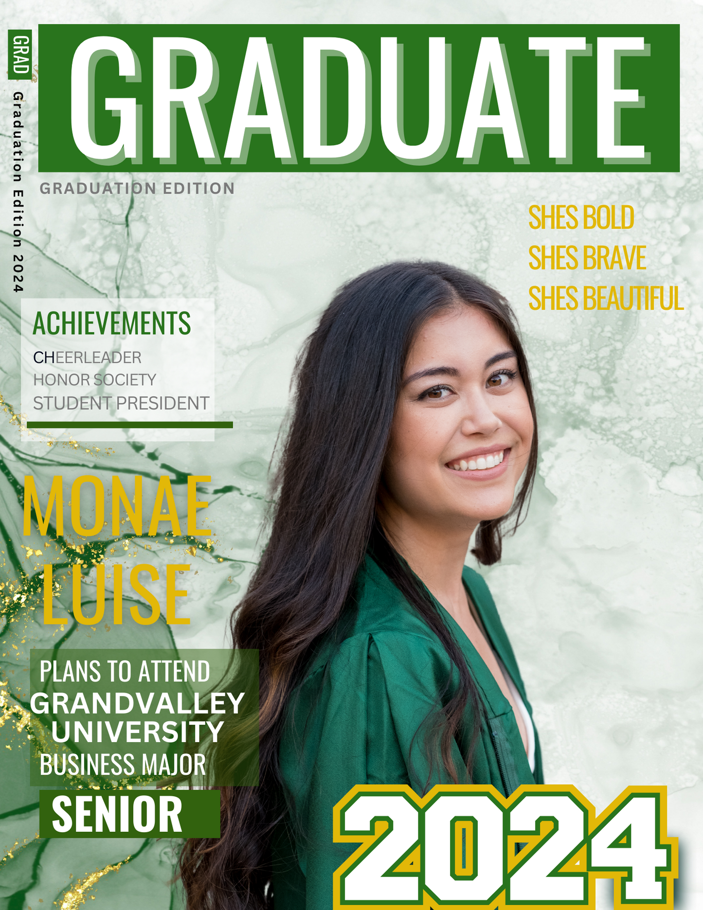 Graduation Magazine Cover Editable Digital Designs