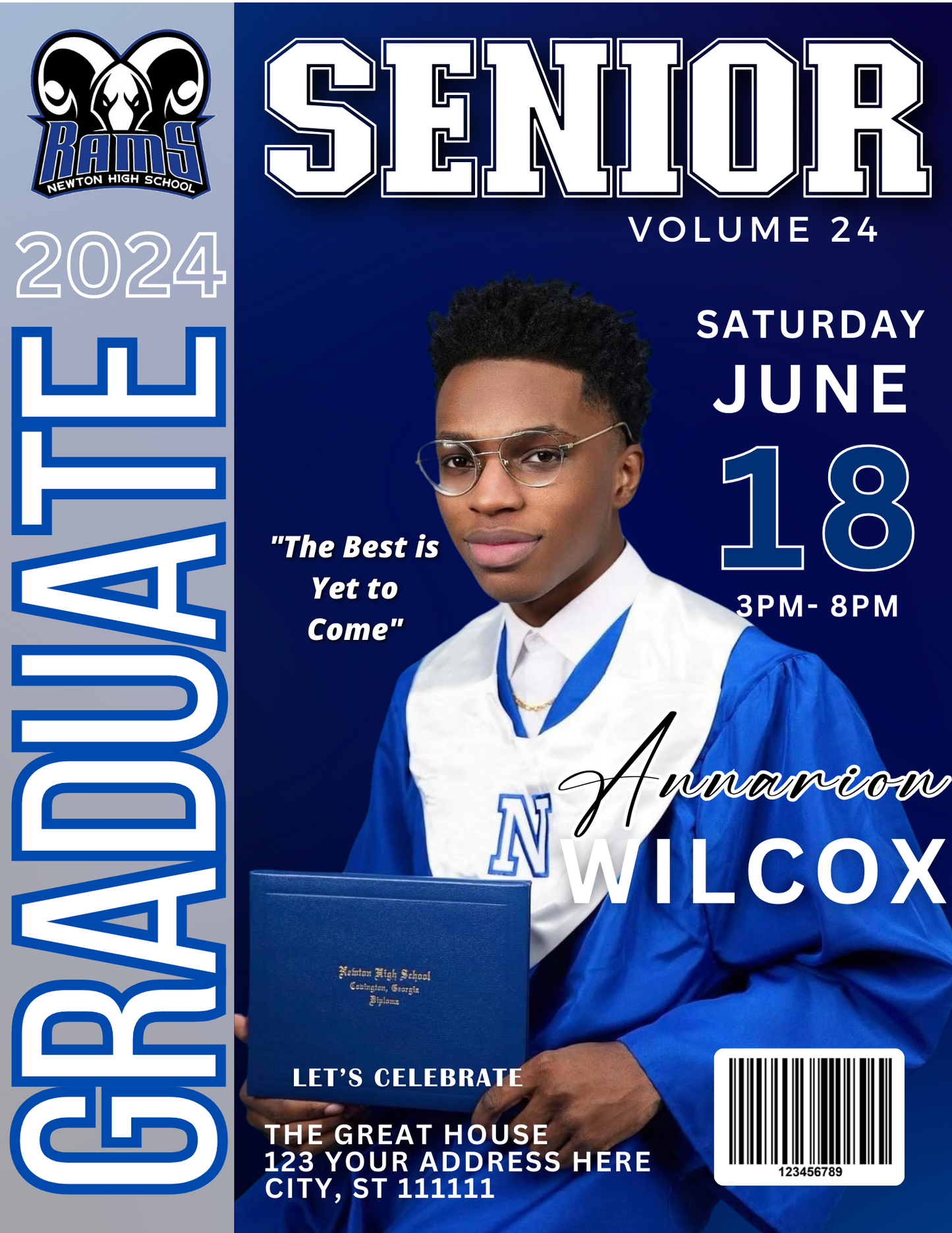 Graduation Magazine Cover Editable Digital Designs