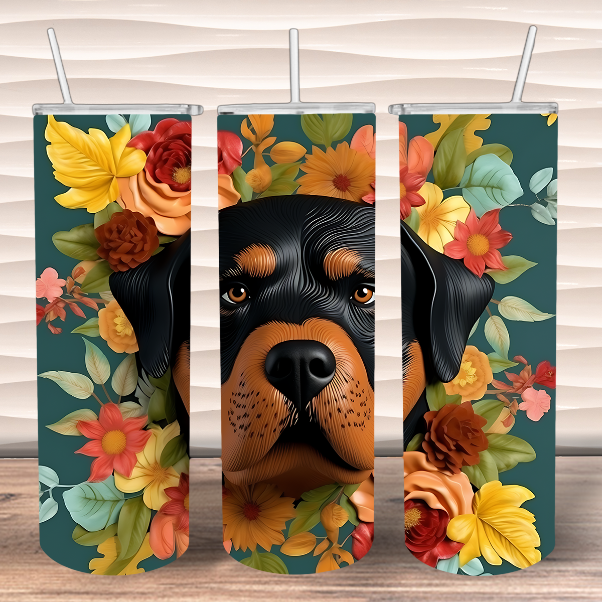 3D Flower Rottweiler