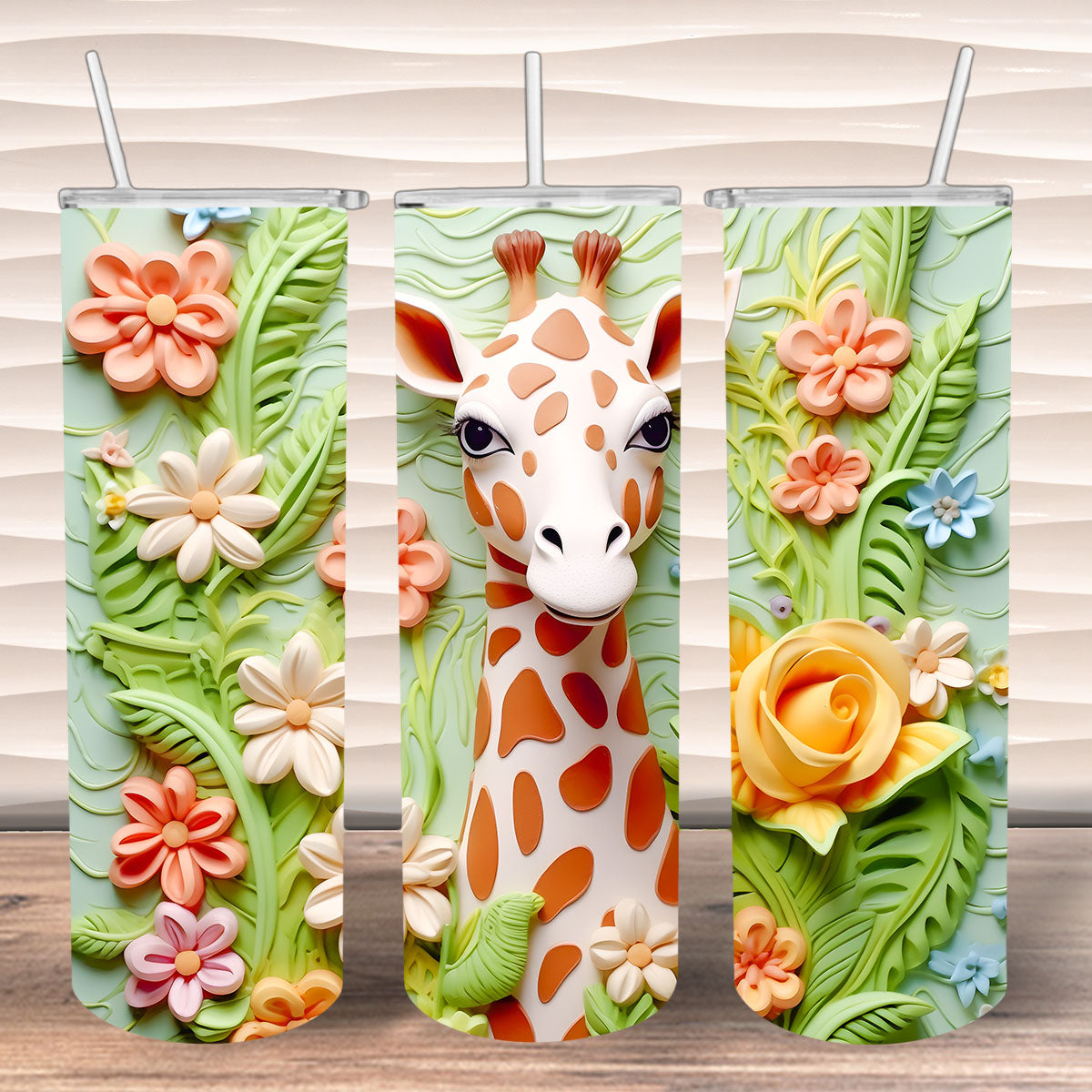 3D Floral Giraffe