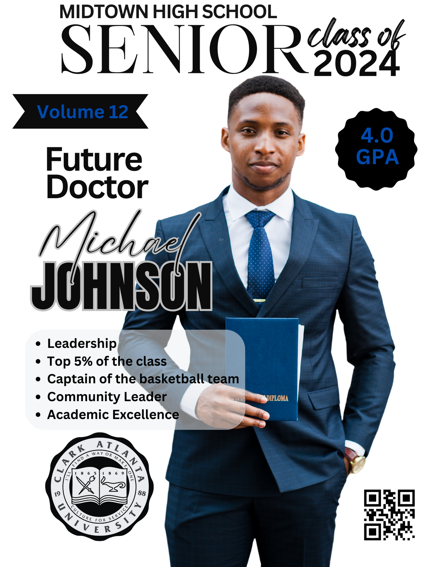 Graduation Magazine Cover Editable Digital Designs