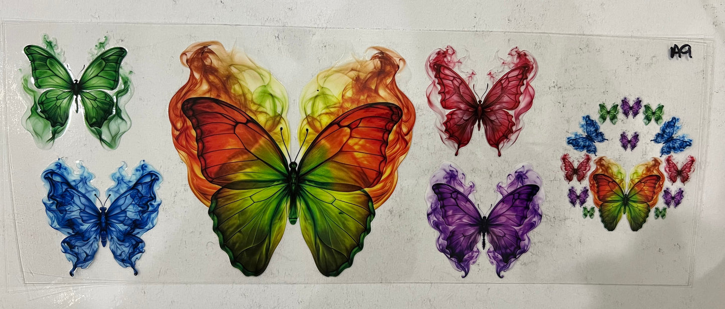 A9 Colorful butterflies with smoke with lid