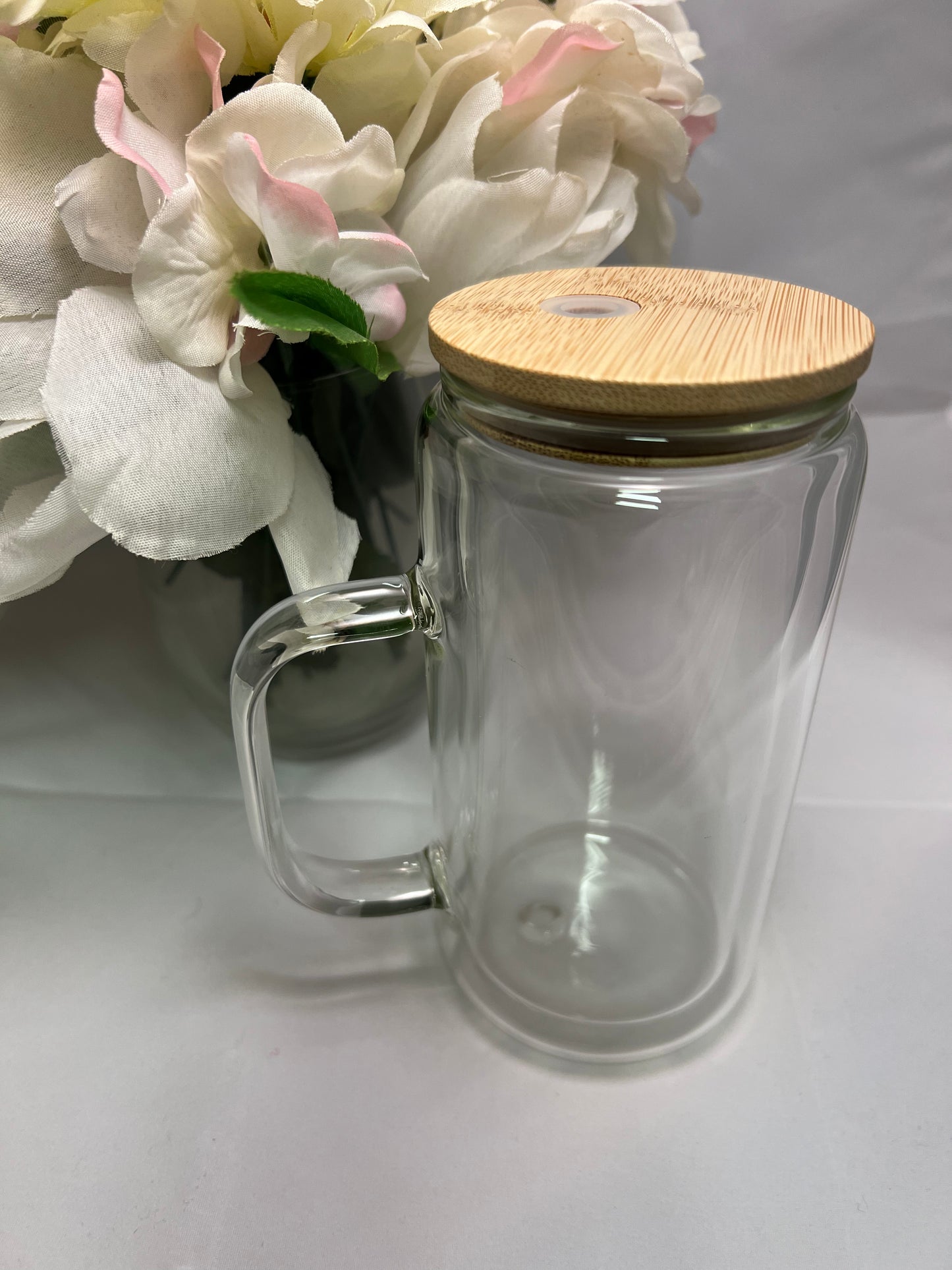 16oz glass snow globe with handle