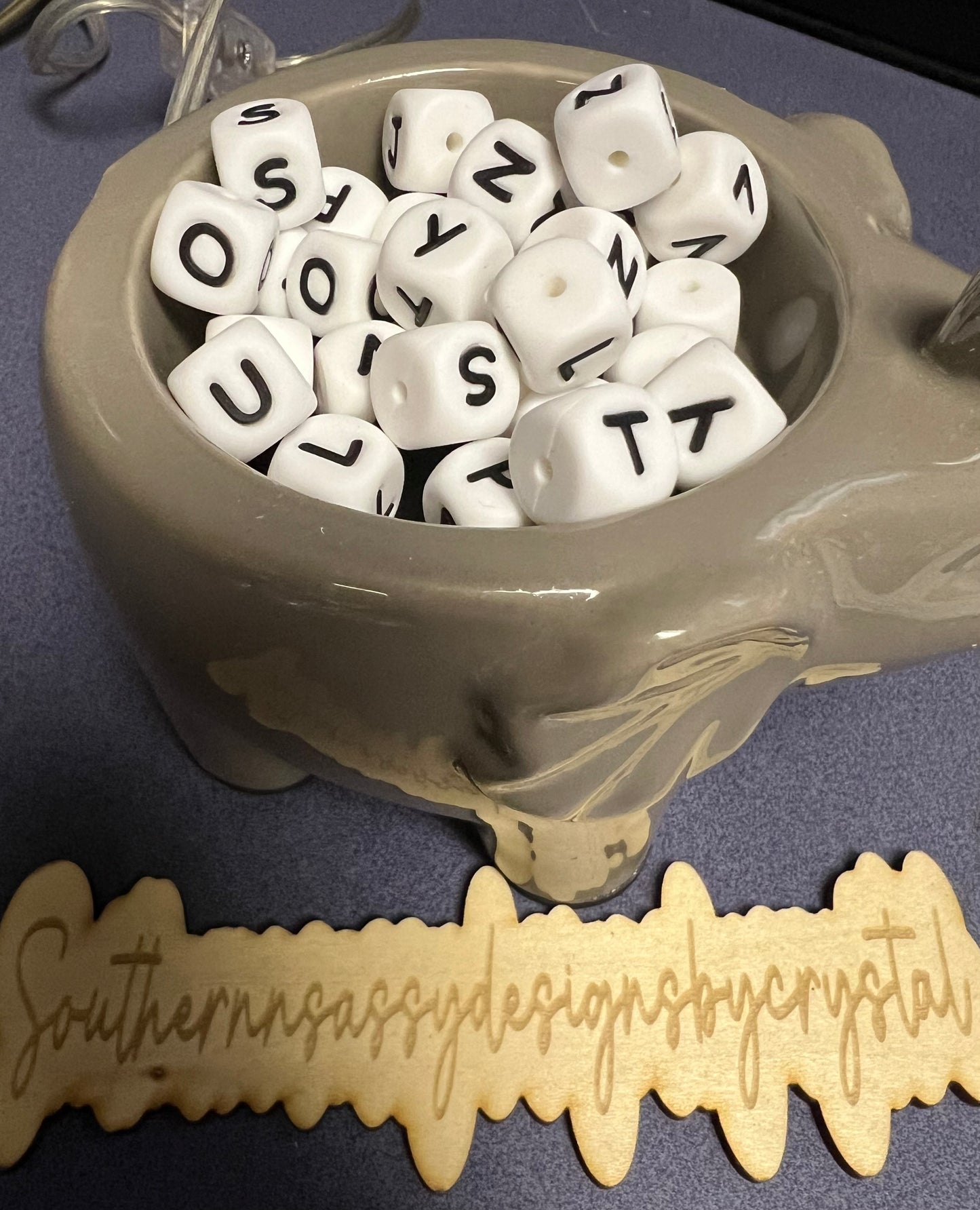 Letter cup charm