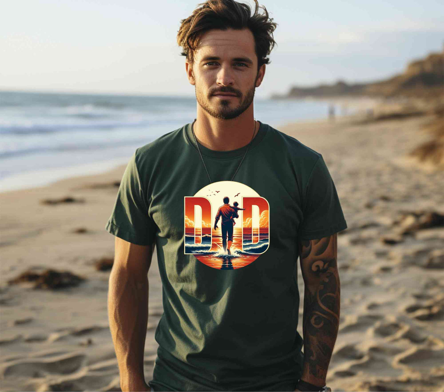 Sunset beach Dad T-Shirt