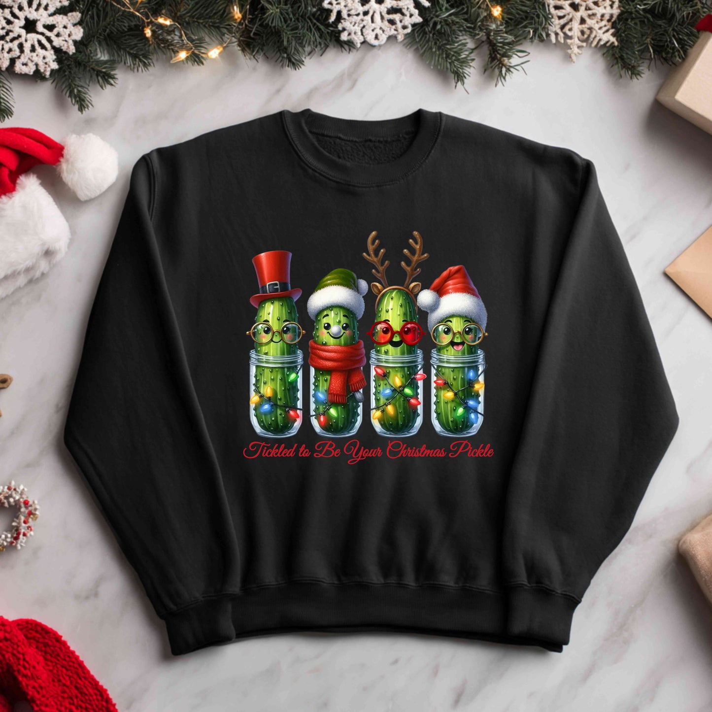 Tickled to be your Christmas pickle G180 Gildan Crewneck Pullover Sweatshirt