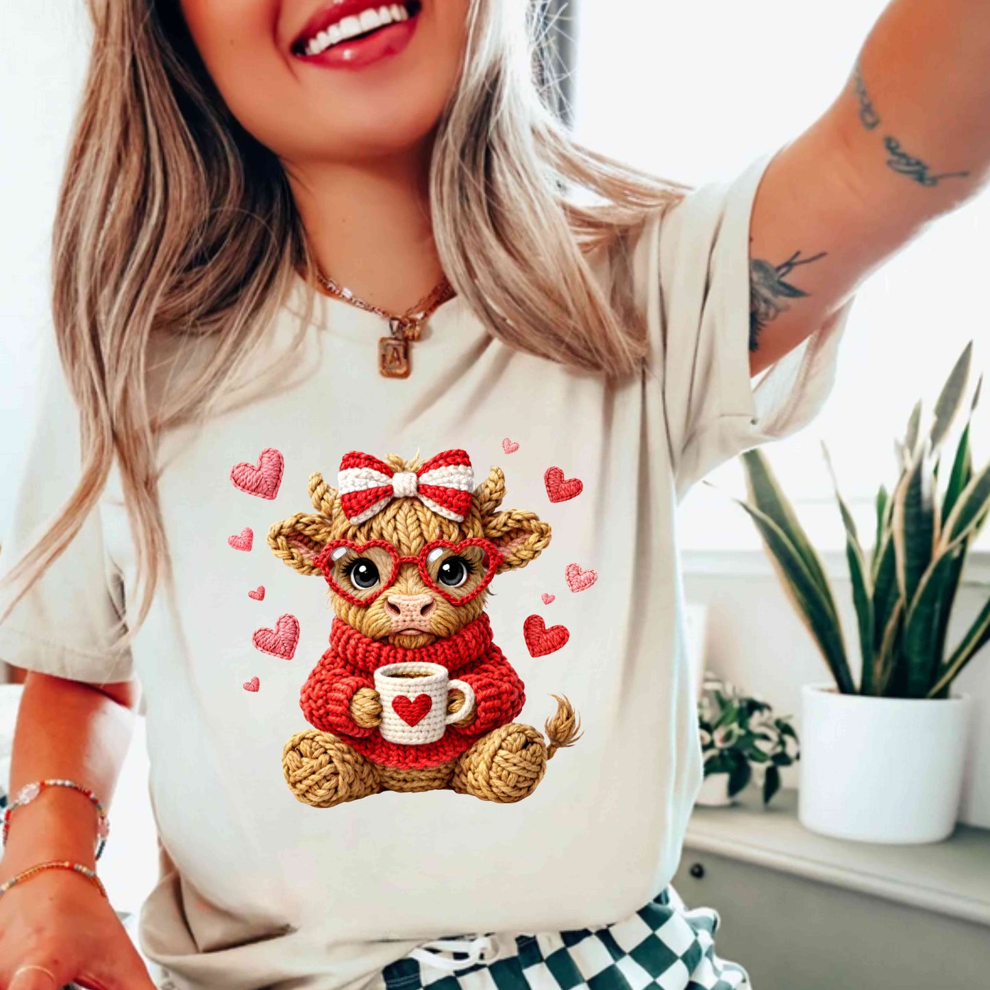 Faux Valentine cow G180 Gildan Crewneck Pullover Sweatshirt
