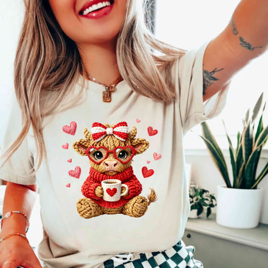 Faux Valentine cow G180 Gildan Crewneck Pullover Sweatshirt