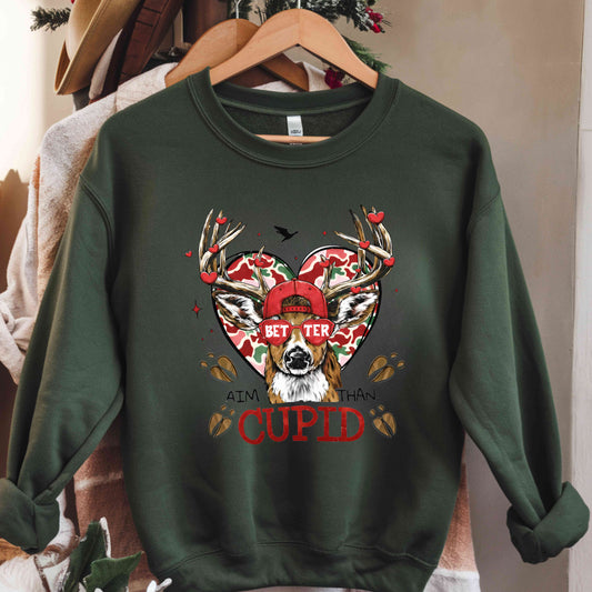 Better Aim Than Cupid G180 Gildan Crewneck Pullover Sweatshirt