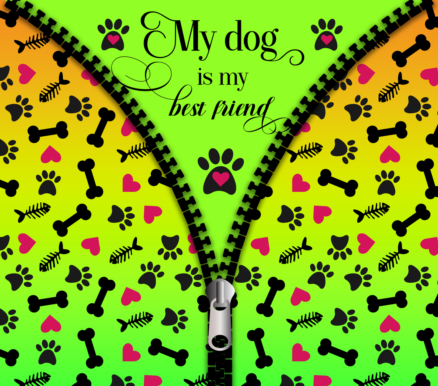 My Dog Green Zipper