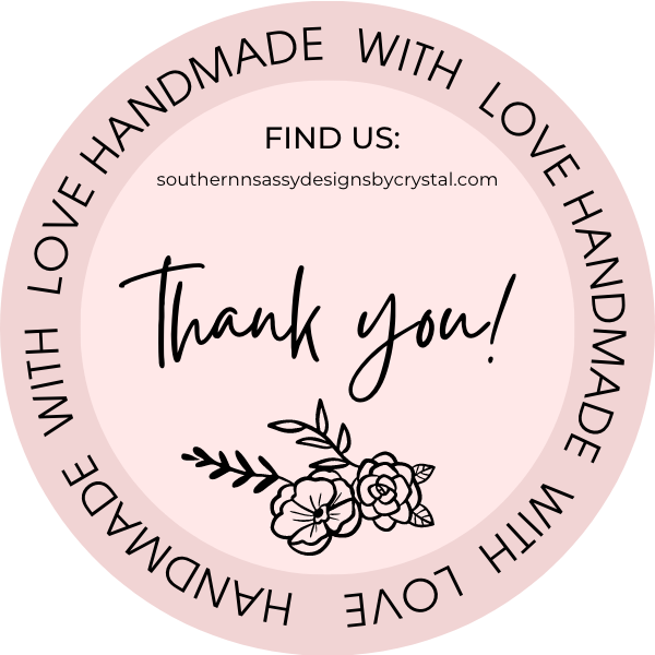 Pink floral Thank you sticker